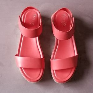 Franco Sarto watermelon red platform sandals
